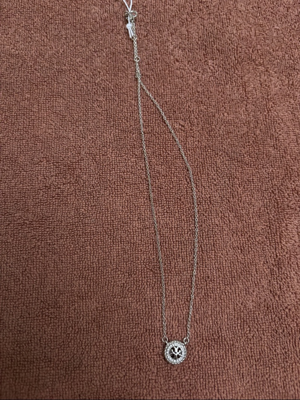 Tory Burch Silver T  Pavé Pendant Necklace - Women Jewelry
